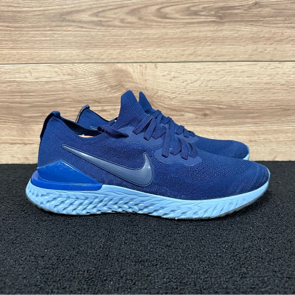 Nike Epic React Flyknit 2 Blue Mens US Size 11 EU 45 BQ8928-400 Running Shoes